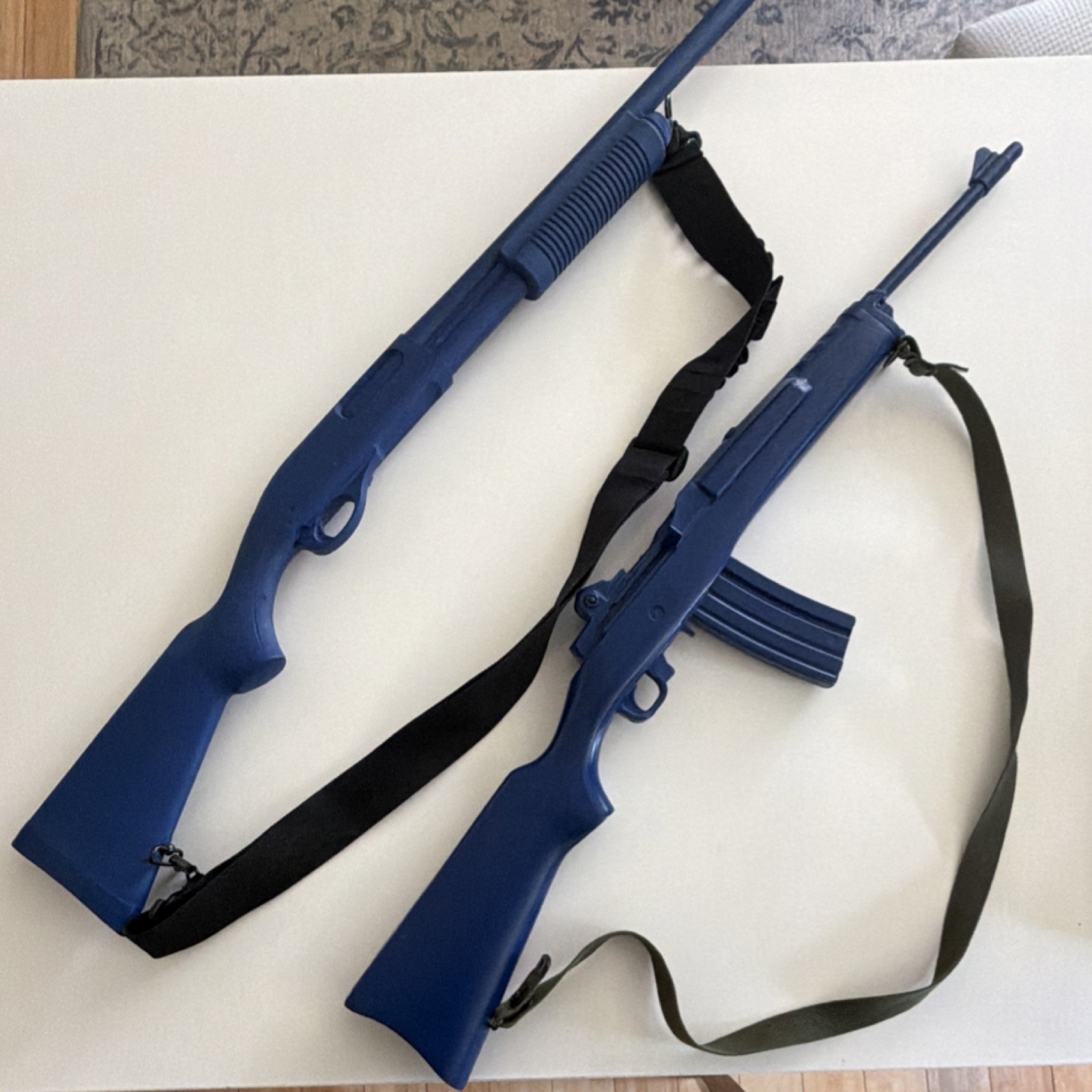 Blue Training Replica Rifles with Slings, Set of 2