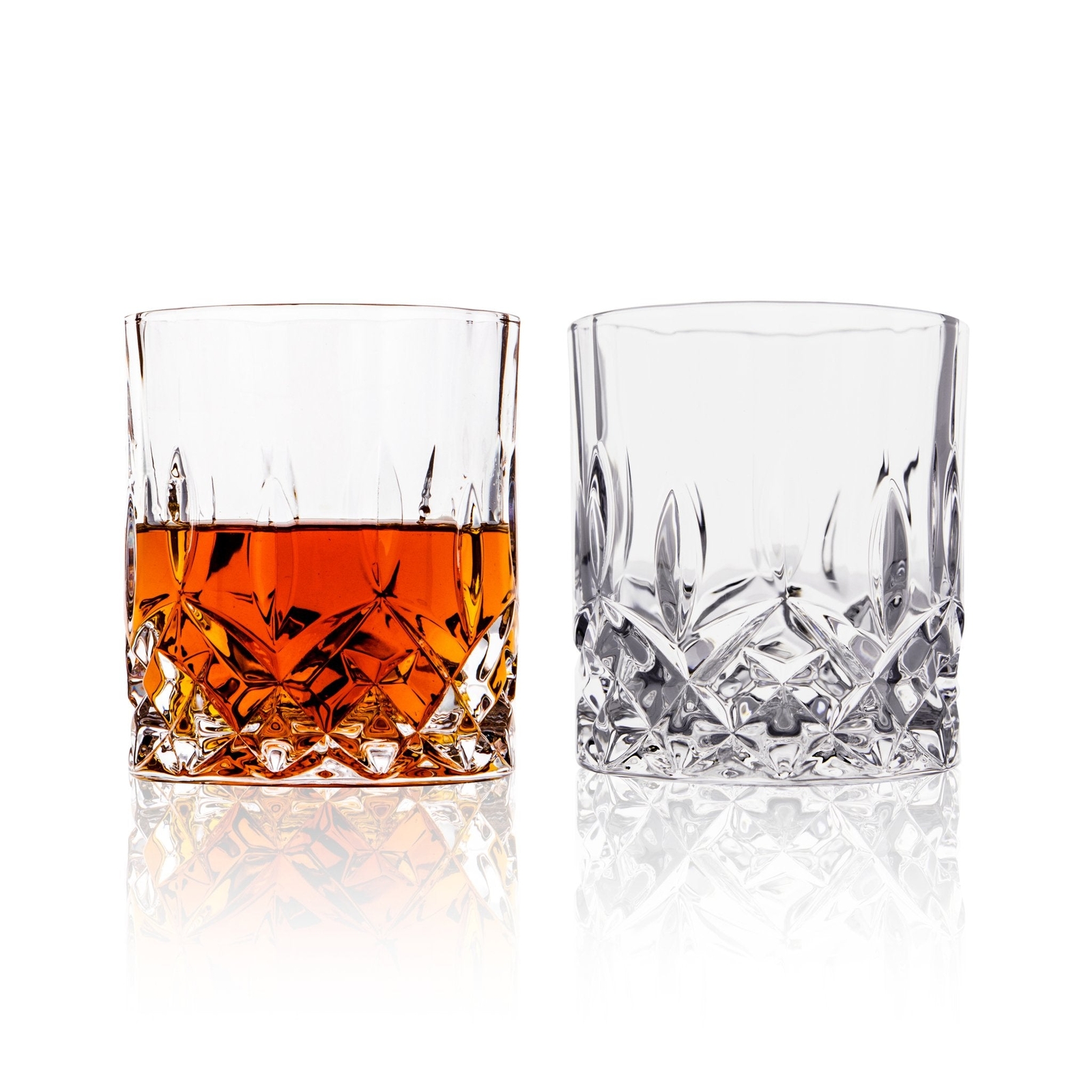 LEMONSODA Crystal Cut Old Fashioned Whiskey Glasses - 10oz - 2/4/6ct