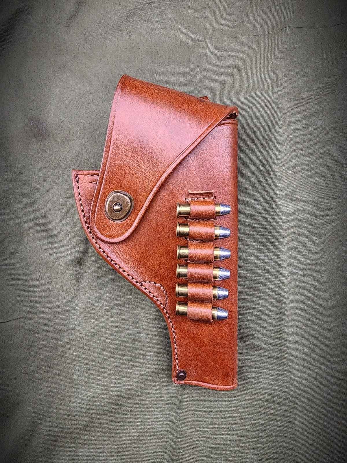 US S&W Victory Model Revolver Holster Brown Leather .38 Special Shell Loops