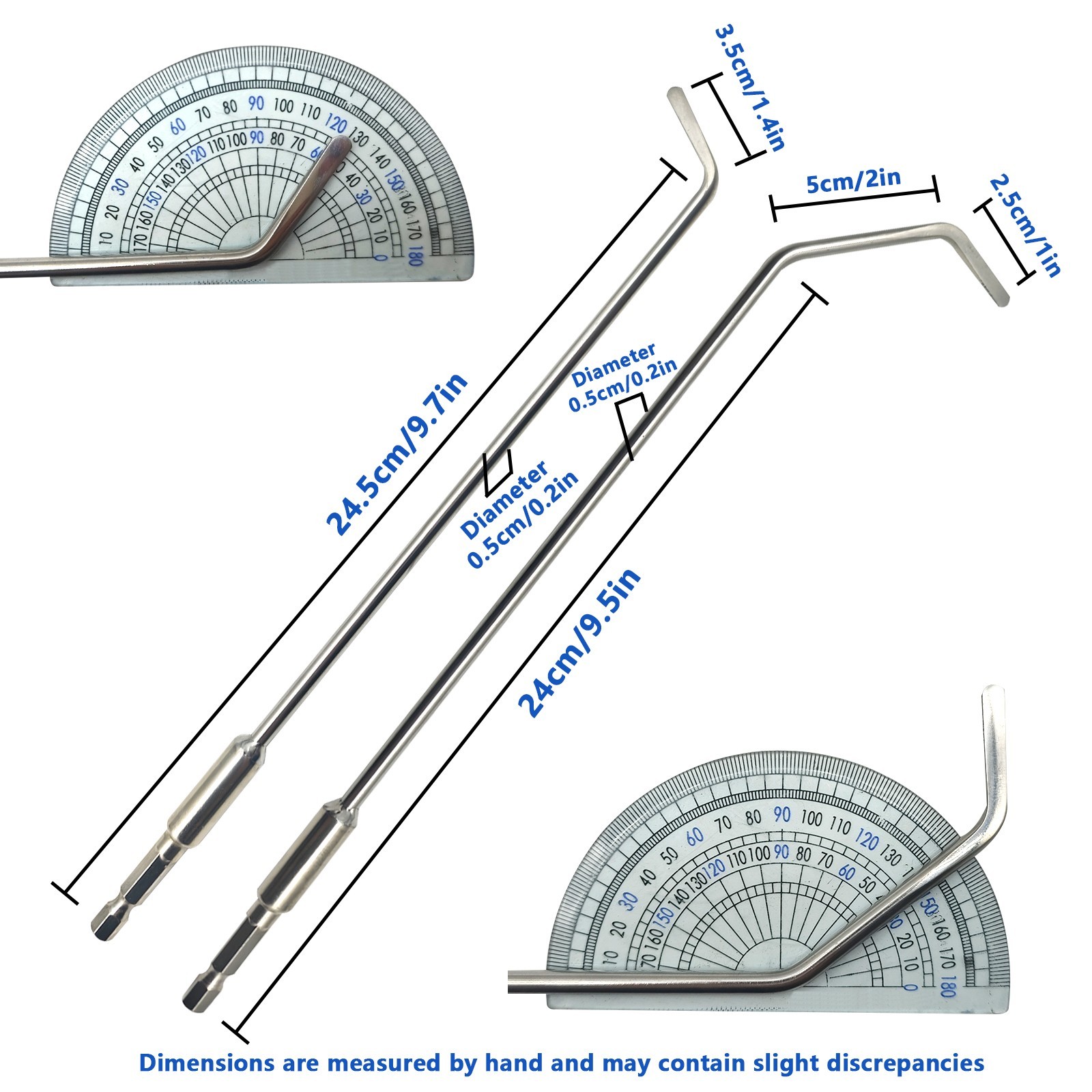 20 Pcs Paintless Dent Removal Push Rods Kit, Automotive Panel Dent Removal Hooks