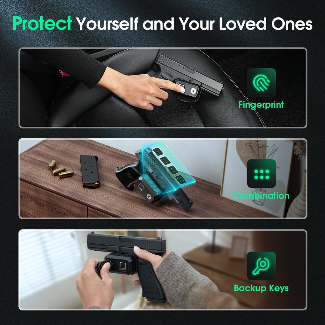 AINIRO Biometric Fingerprint Trigger Lock for Pistols and Revolvers