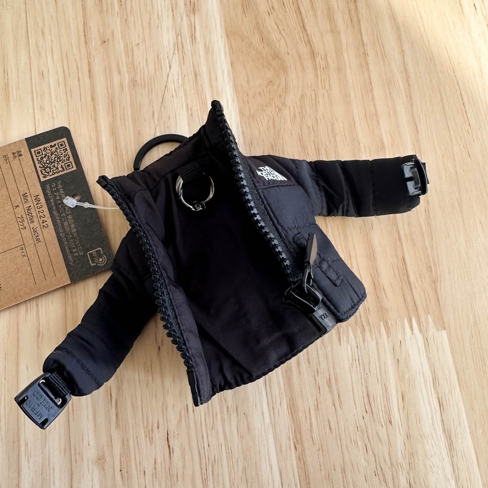 NWT The North Face Mini Nuptse Jacket Keychain Key Holder Japan Exclusive Black