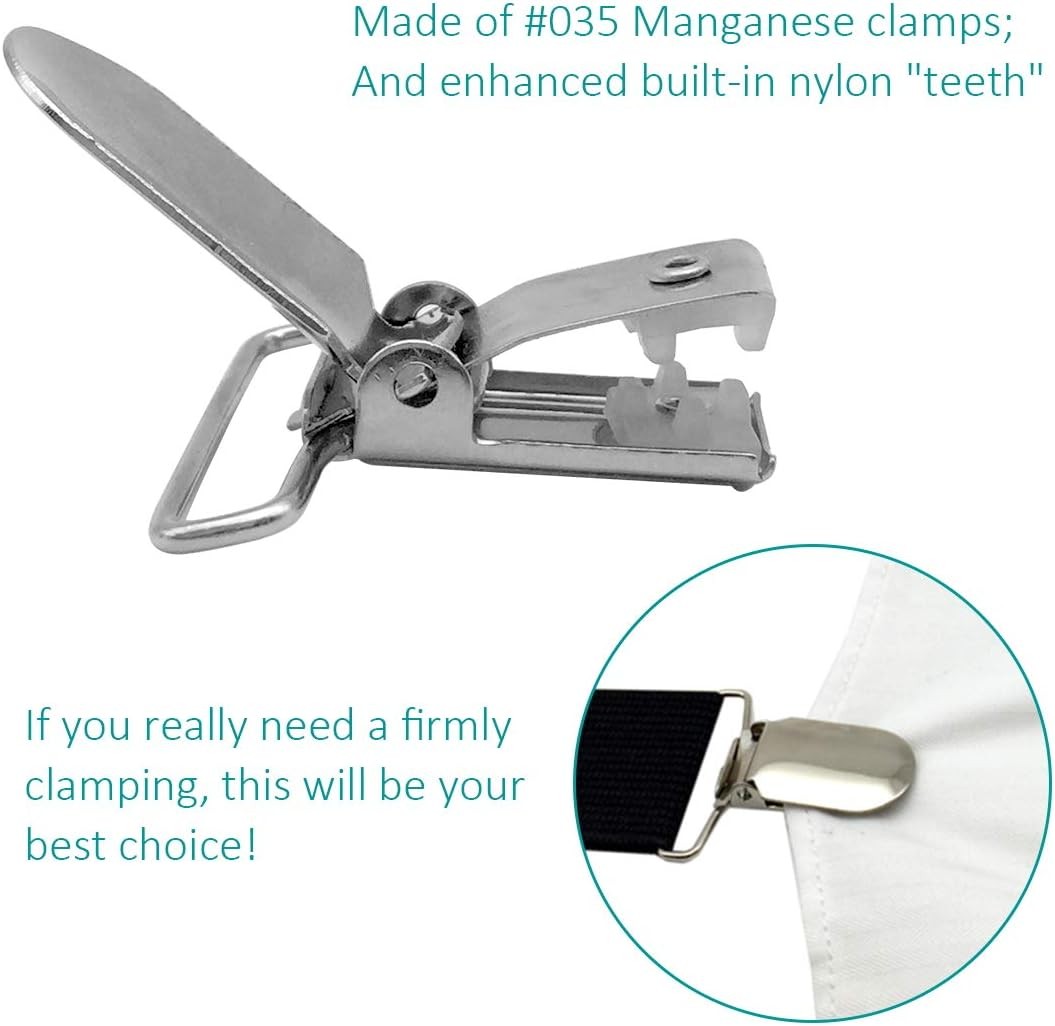 RayTour 20-Piece Men's Suspender Clips: Heavy Duty Bed Sheet Fasteners and Strap