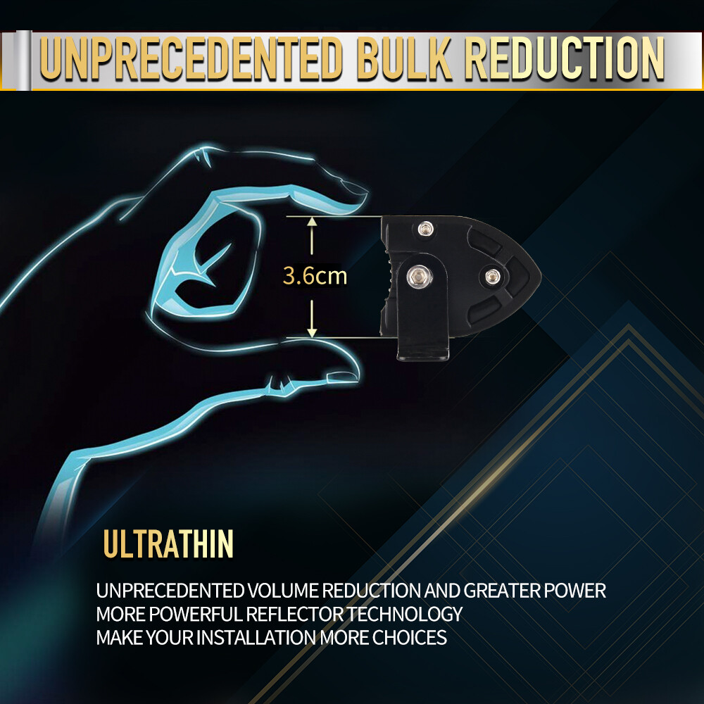 8 14 22 32 42 52" LED Light Bar Spot Flood Combo Driving Truck SUV Offroad 4WD