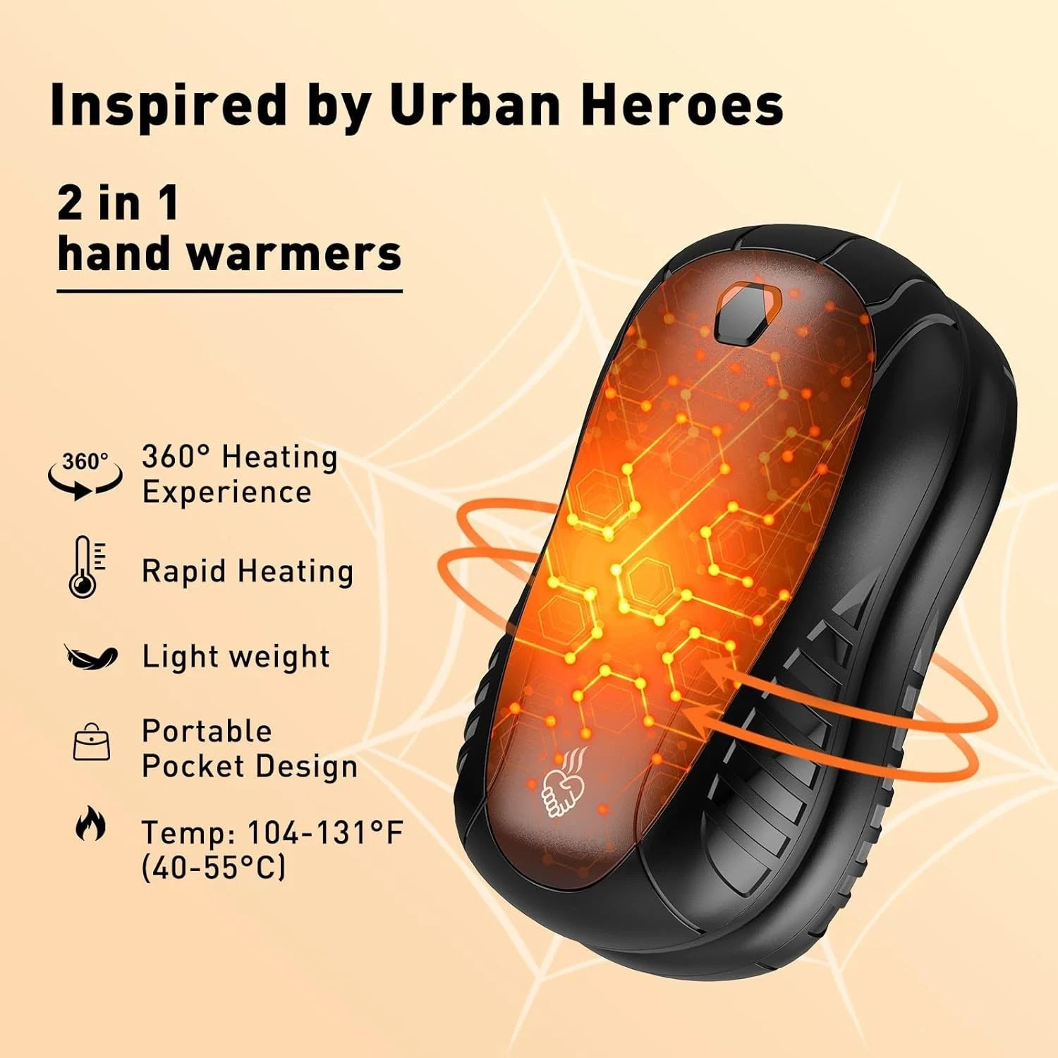 New Electric Rechargeable Hand Warmers 10000mAh, 2Pack Portable Hand Warmer