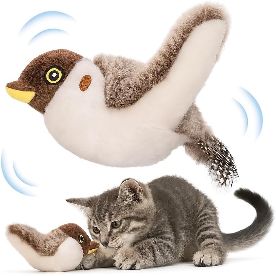 Rechargeable cat toy interactive flying sparrow