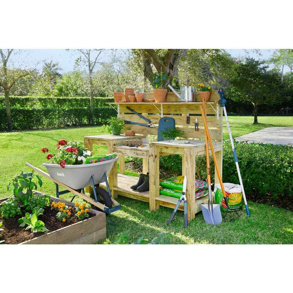 47 In. Wood Handle Coated Steel Garden Bow Rake Wood Handle Welded Tines 14-Tin