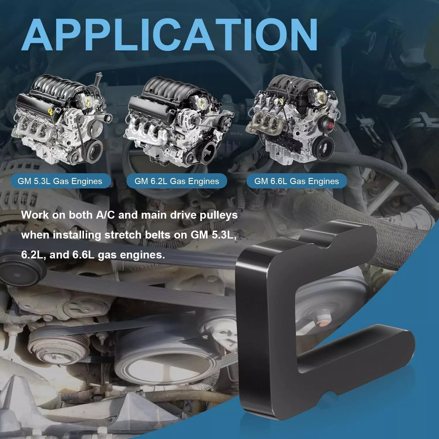 59560 Stretch Belt Tool for GM 5.3.L, 6.2L, and 6.6L Gas engines