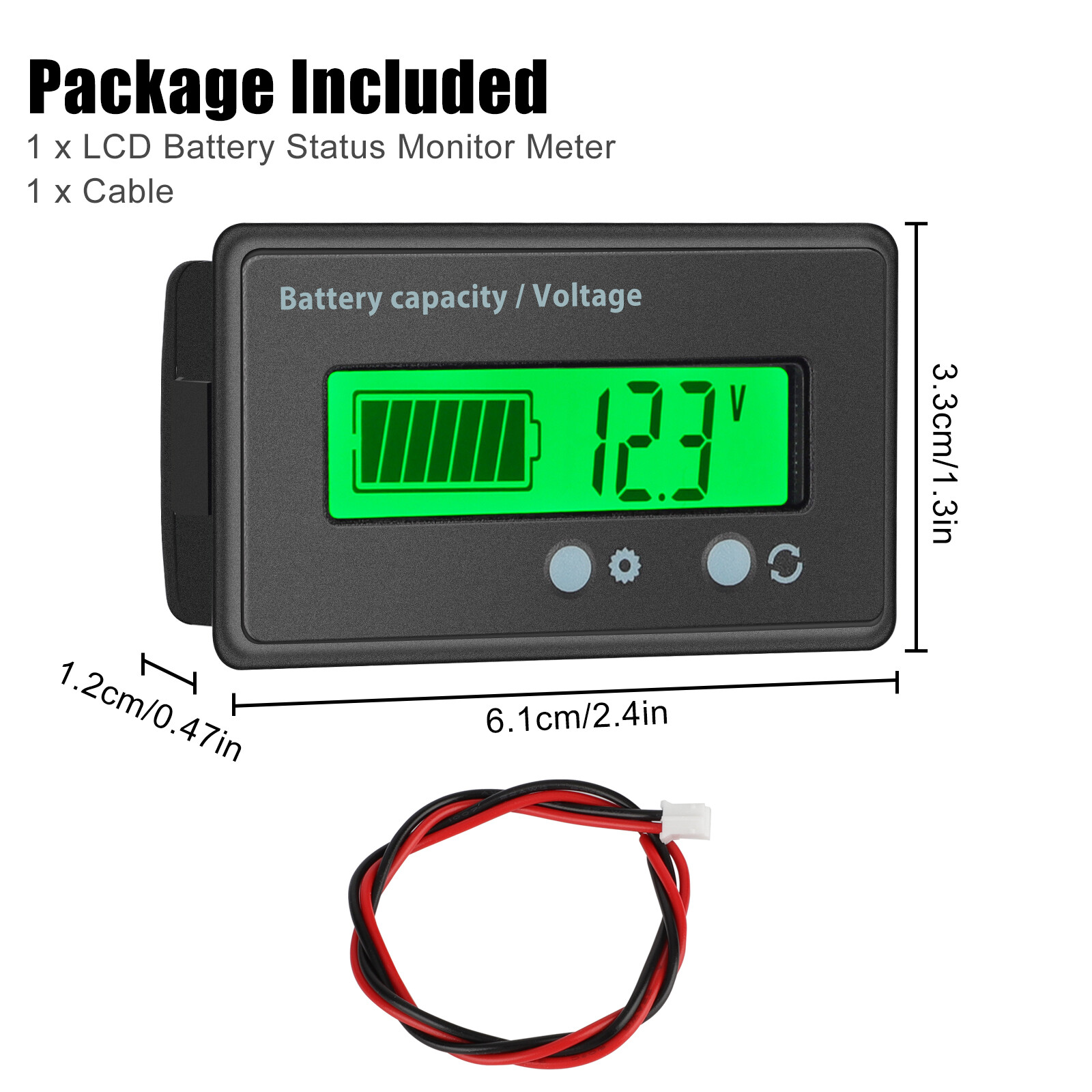12V/24V/36/48V Battery Status Charge LCD Digital Indicator Monitor Meter Gauge