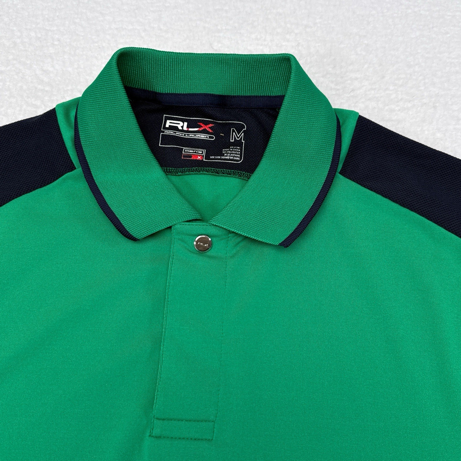 RLX Ralph Lauren Golf Polo Shirt Men's Medium Green Blue