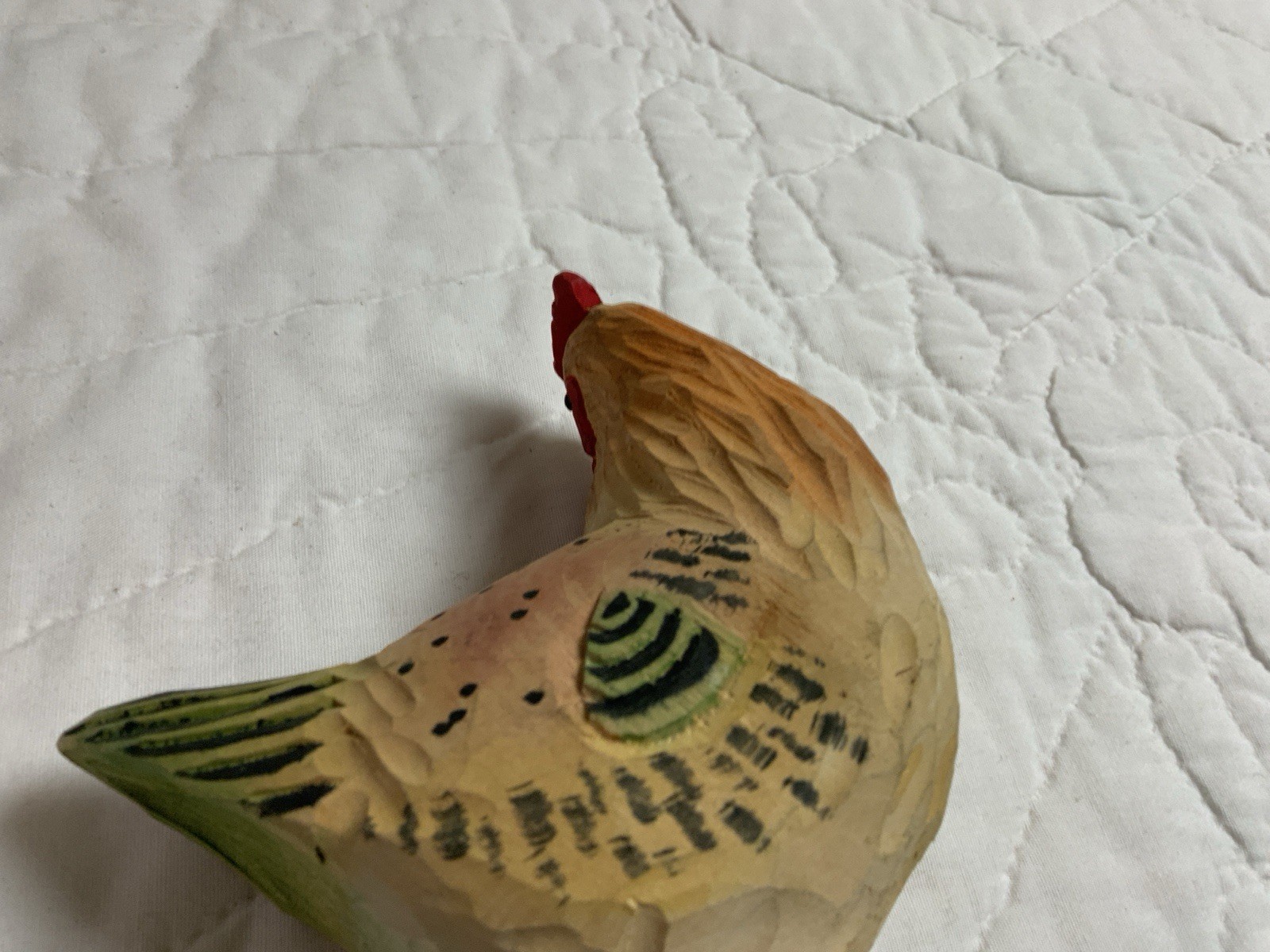 Rooster, Chicken Folk Art Figurine, Country, Wood, Carved, Hand Painted