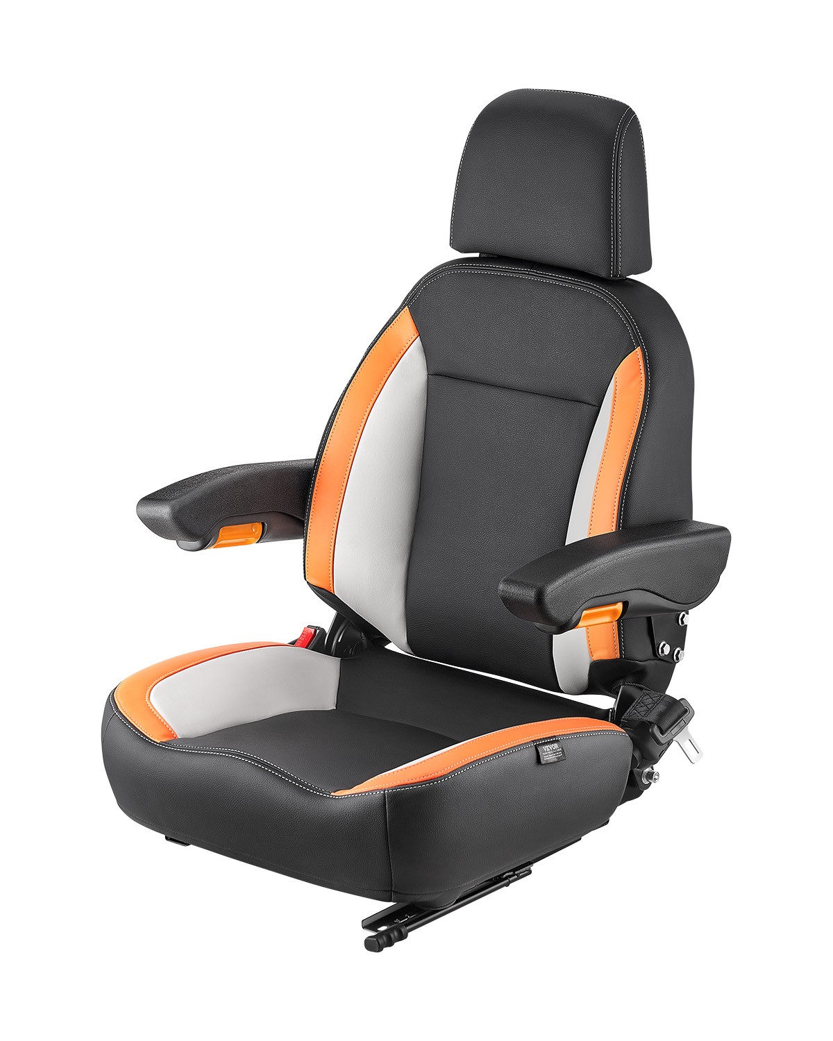 VEVOR Forklift Seat Mower Tractor Seat Adjustable Back Seatbelt & Headrest