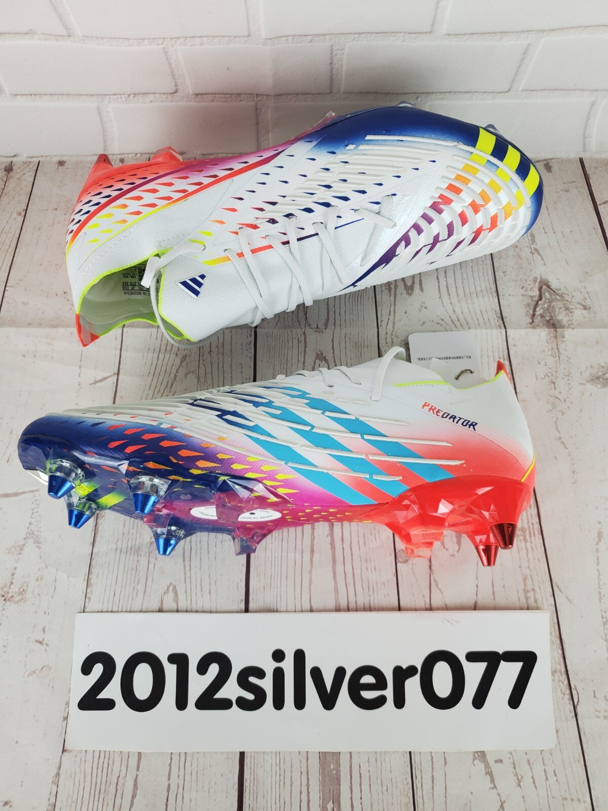 Size 9 Adidas Men's Predator Edge.1 Low SG Soccer Cleats White Solar GW1014 NEW