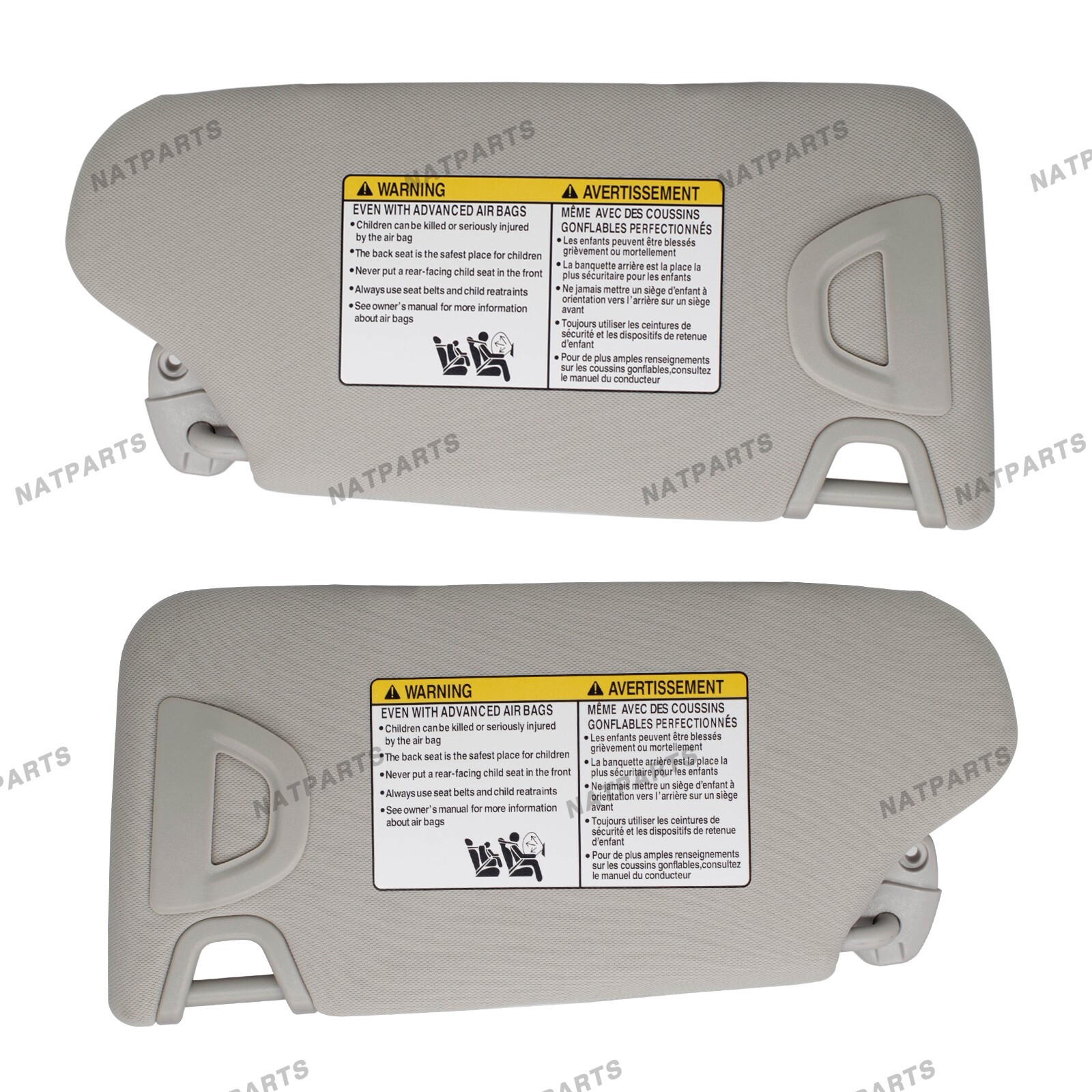 Pair Gray Side Sun Visor W/ Lights fits for 2013-2018 Nissan Altima 96401-3TA2A