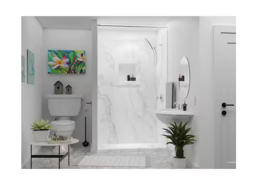 FlexStone 17 in. x 17 in. Square Recessed Shampoo Caddy in Calypso