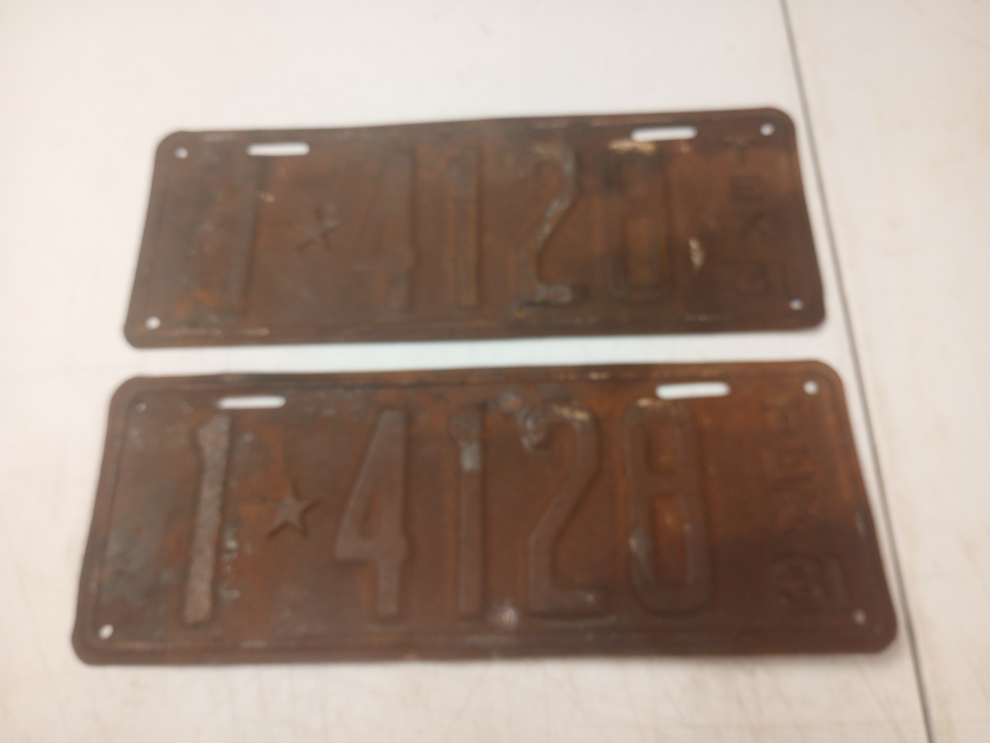 1931 Texas License Plate Set Pair Vintage 1*4128