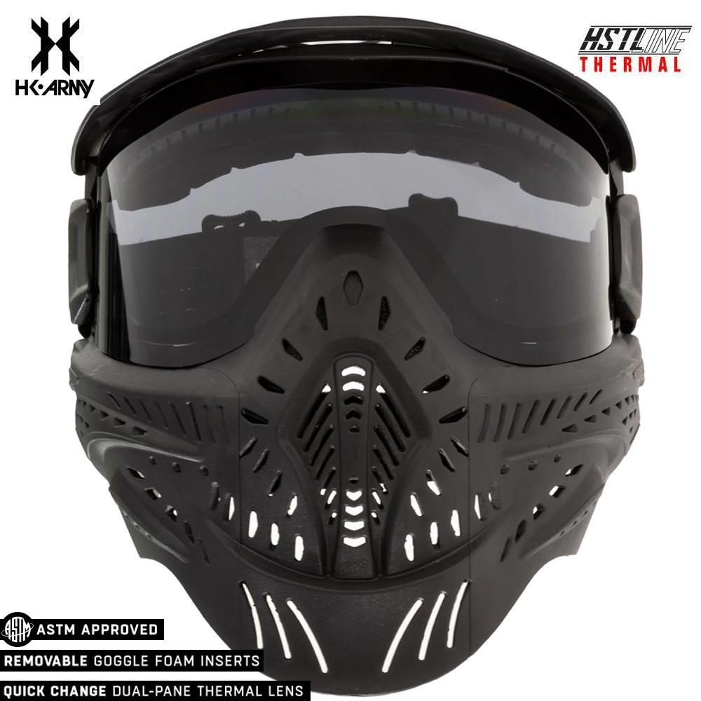 CLEARANCE HK Army HSTL Paintball Goggle Mask - Anti Fog Thermal Black Smoke Lens
