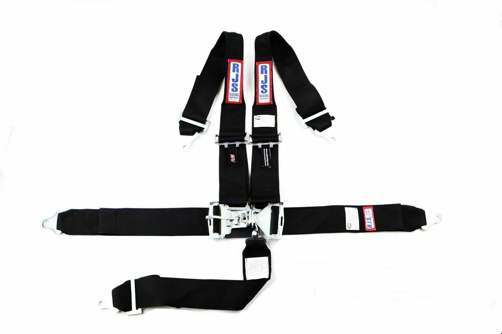 RJS RACING SFI 16.1 5PT HANS LATCH & LINK ROLL BAR MOUNT BELT BLACK 1143001