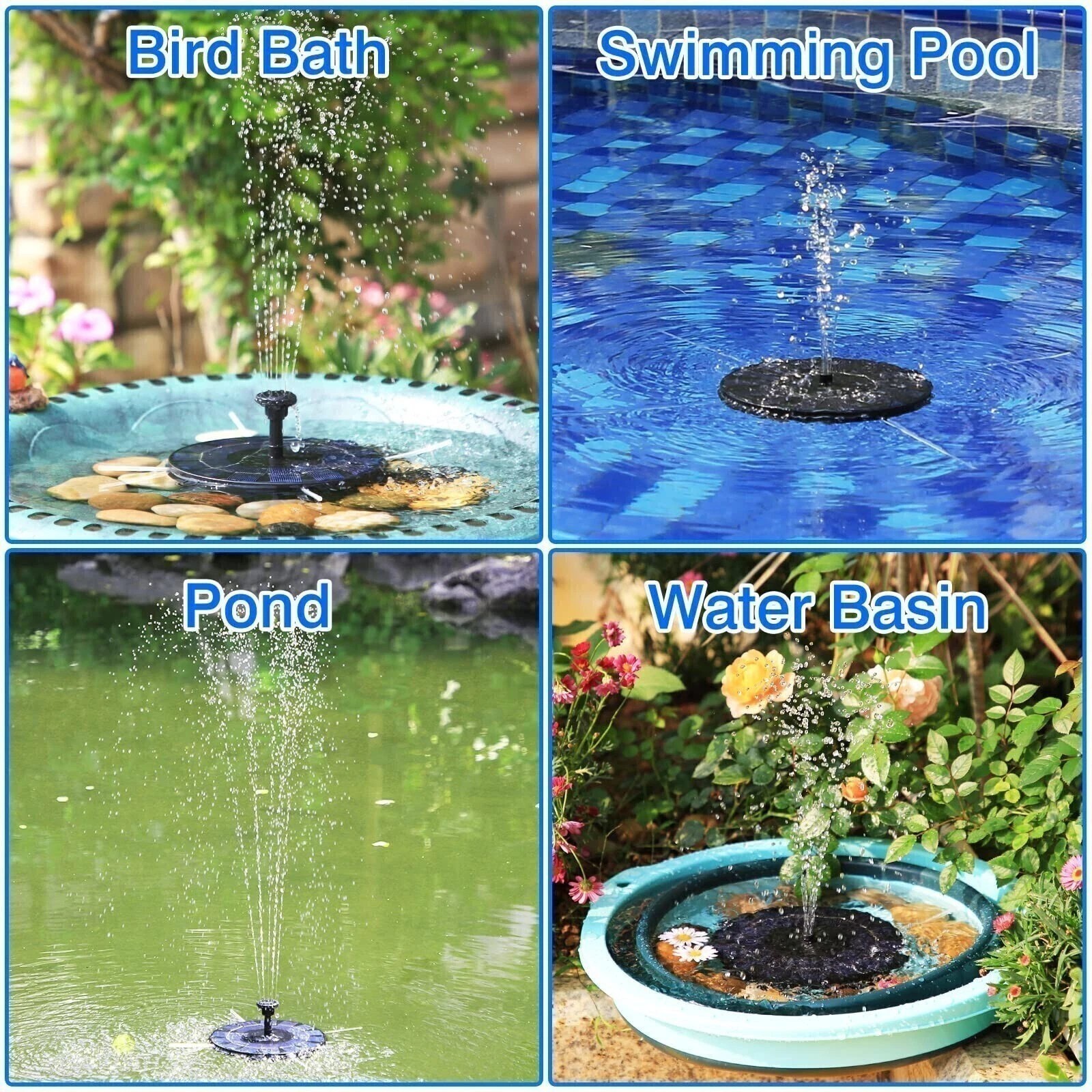Solar Power Floating Water Pump for Yard Bird Bath Pond