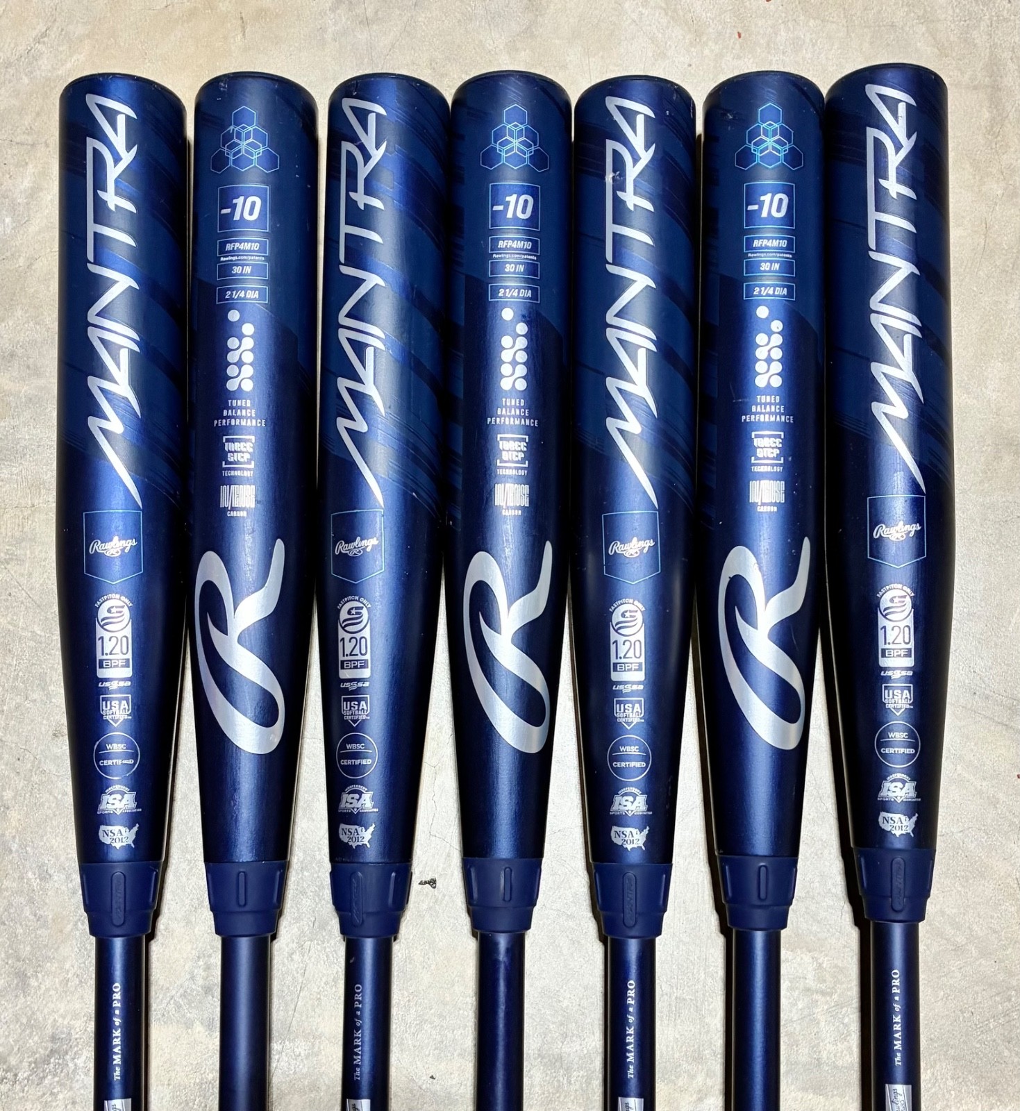 Rawlings Mantra 3.0 Fastpitch -10 Softball Demo Bat 30 / 20 Navy Blue 2 1/4"