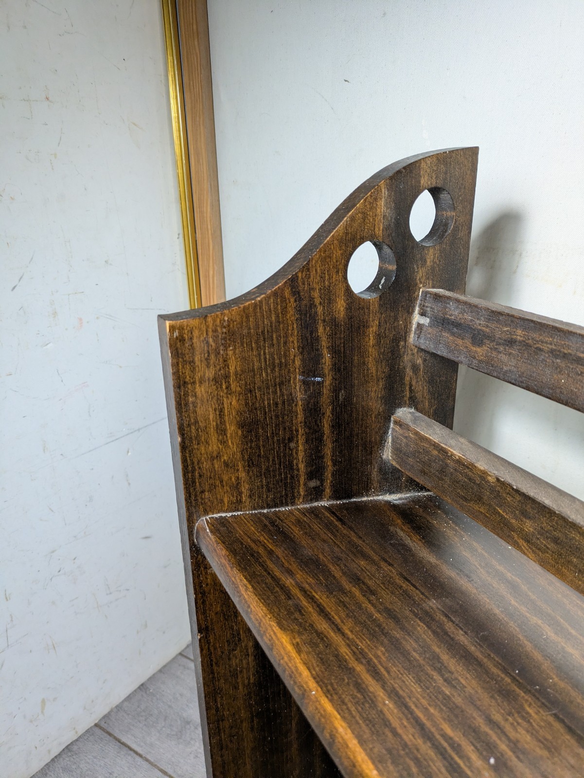 Vintage Mission Arts & Crafts Small Wood Bookcase Bookshelf 2-Tier Stand R87