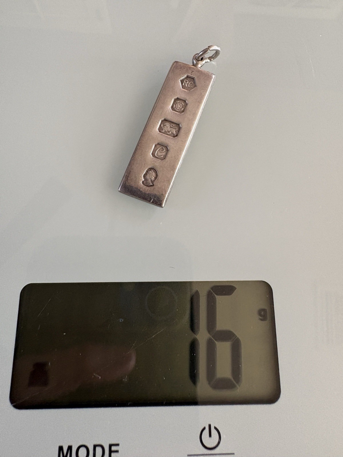 Vintage Sterling Silver Queens Jubilee Ingot Pendant 1.5” Long 16g /0.56 Ounces