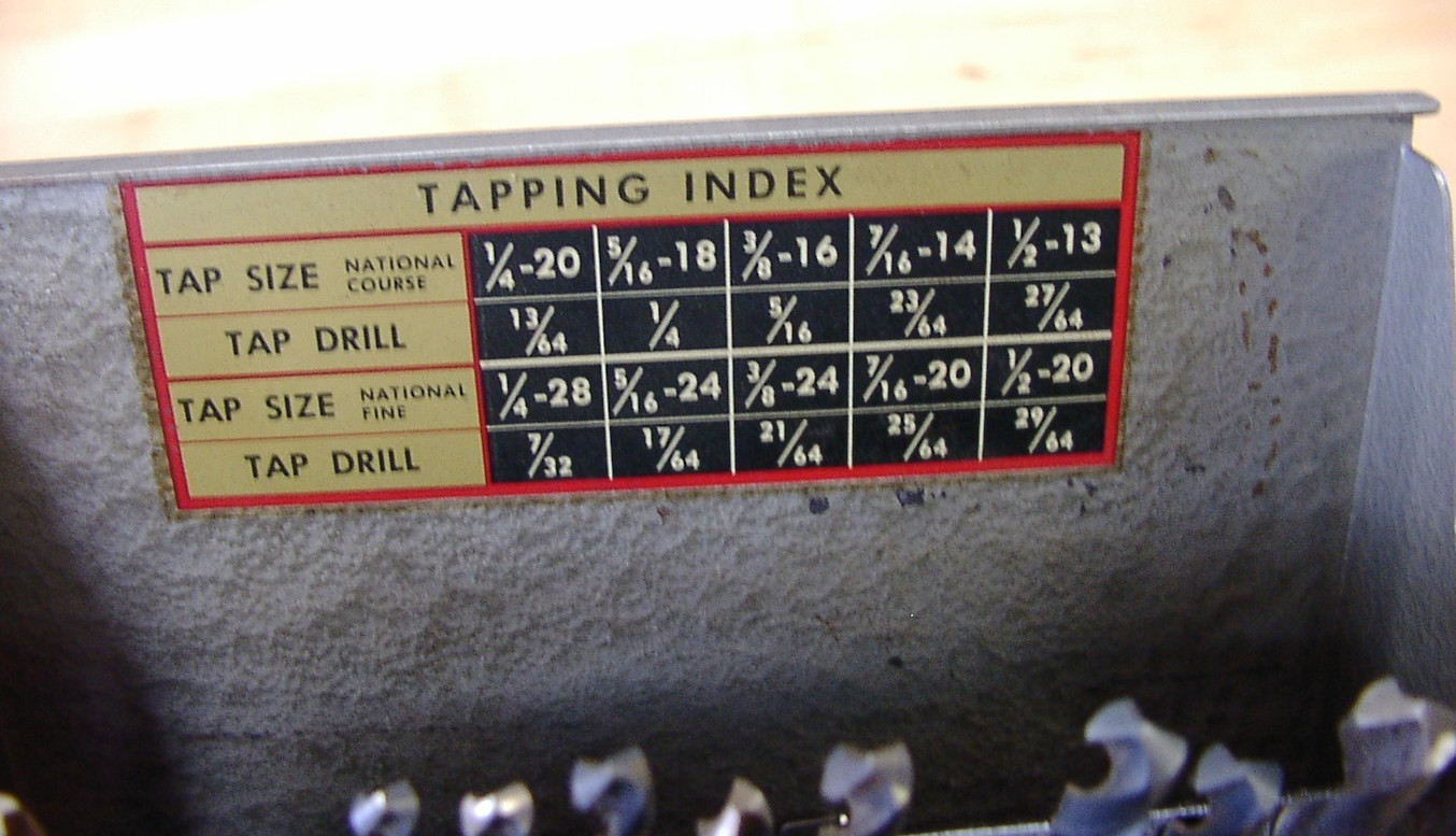 Vntg Craftsman USA Drill Index,Fractional Bits 1/16-1/2" By 64ths,W/21 Bits,VGC
