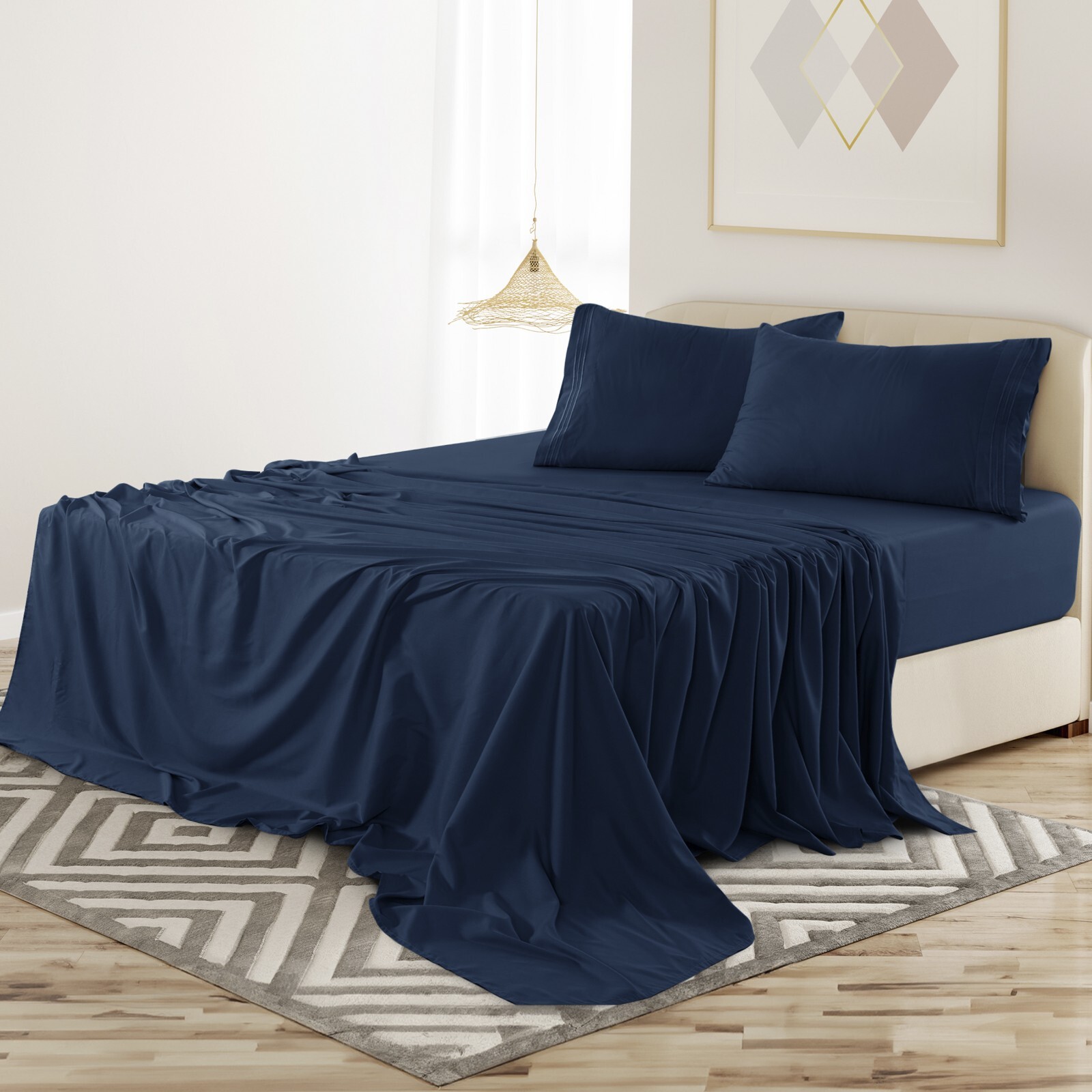 4 Piece Premium Bed Sheet Set Hotel Luxury Ultra Soft Deep Pocket Sheets Set