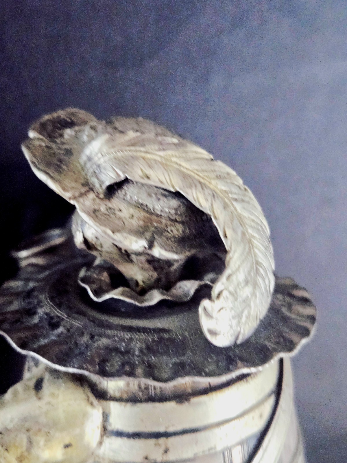 ANTIQUE HANAU GERMAN STERLING SILVER CUP TANKARD BEER STEIN DRUNK MAN FIGURE