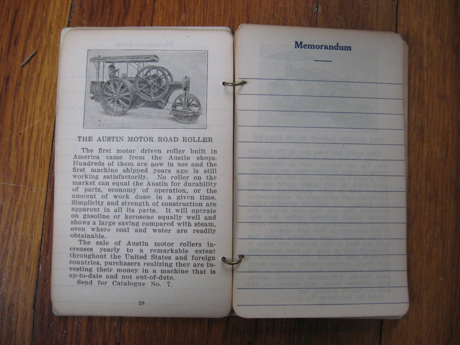 1915 1916 Austin Western Road Grader Pocket Ledger Road Roller Crusher Scarifier