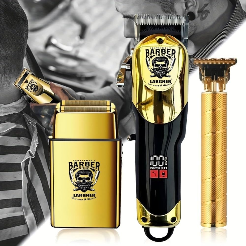 Professional Hair Clippers for Men, Cordless Barber Clippers and Trimmer Set
