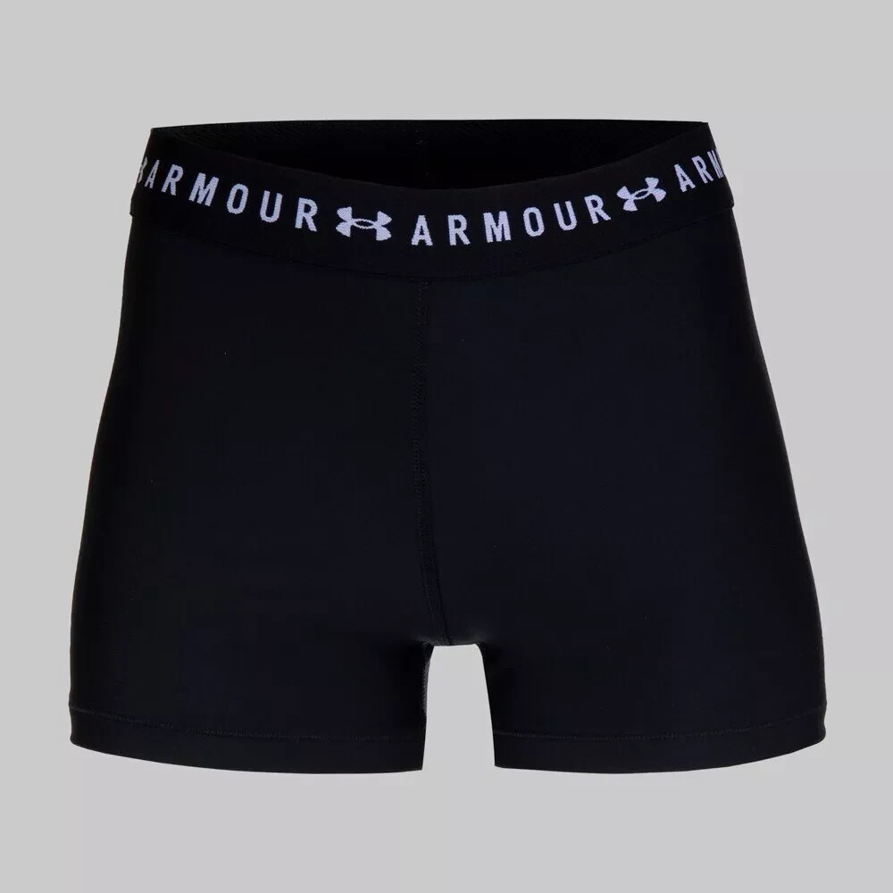 NWT Under Armour HeatGear Armour Shorty Women's Compression Shorts Black 1371256