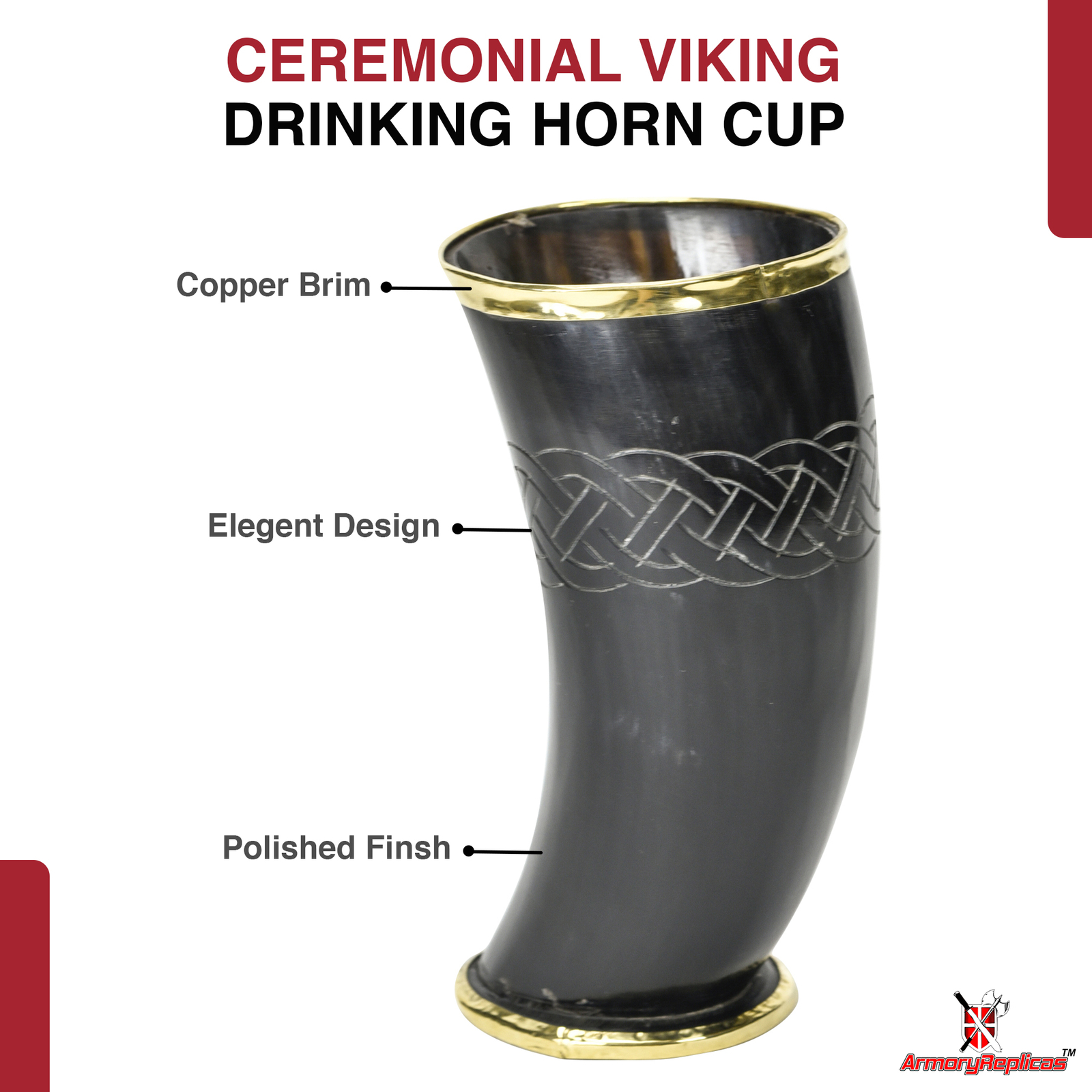 Norse Viking The Hooded Raven Tankard Ceremonial Drinking Horn Cup / Mug