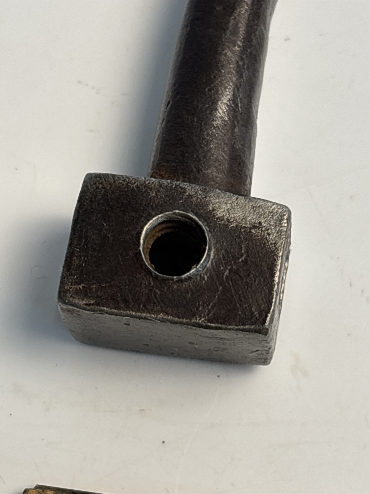 Antique I. RUDOLF Forged Carpenter Brace Drill Primitive Wood Brace