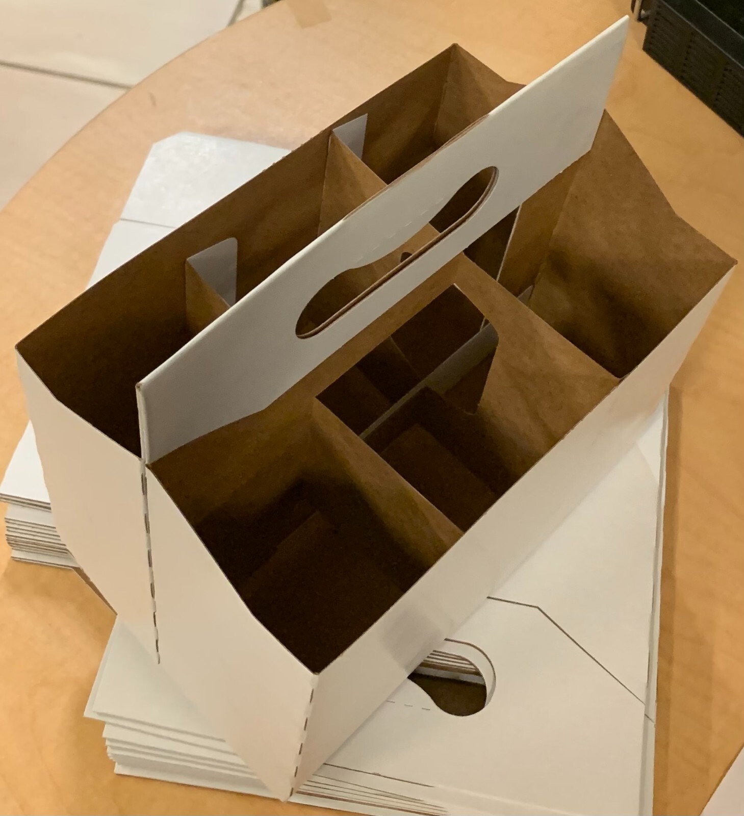 (10) Beer Bottle Wine Soda Carrier White Cardboard Transporters 6 Bottles/Holder