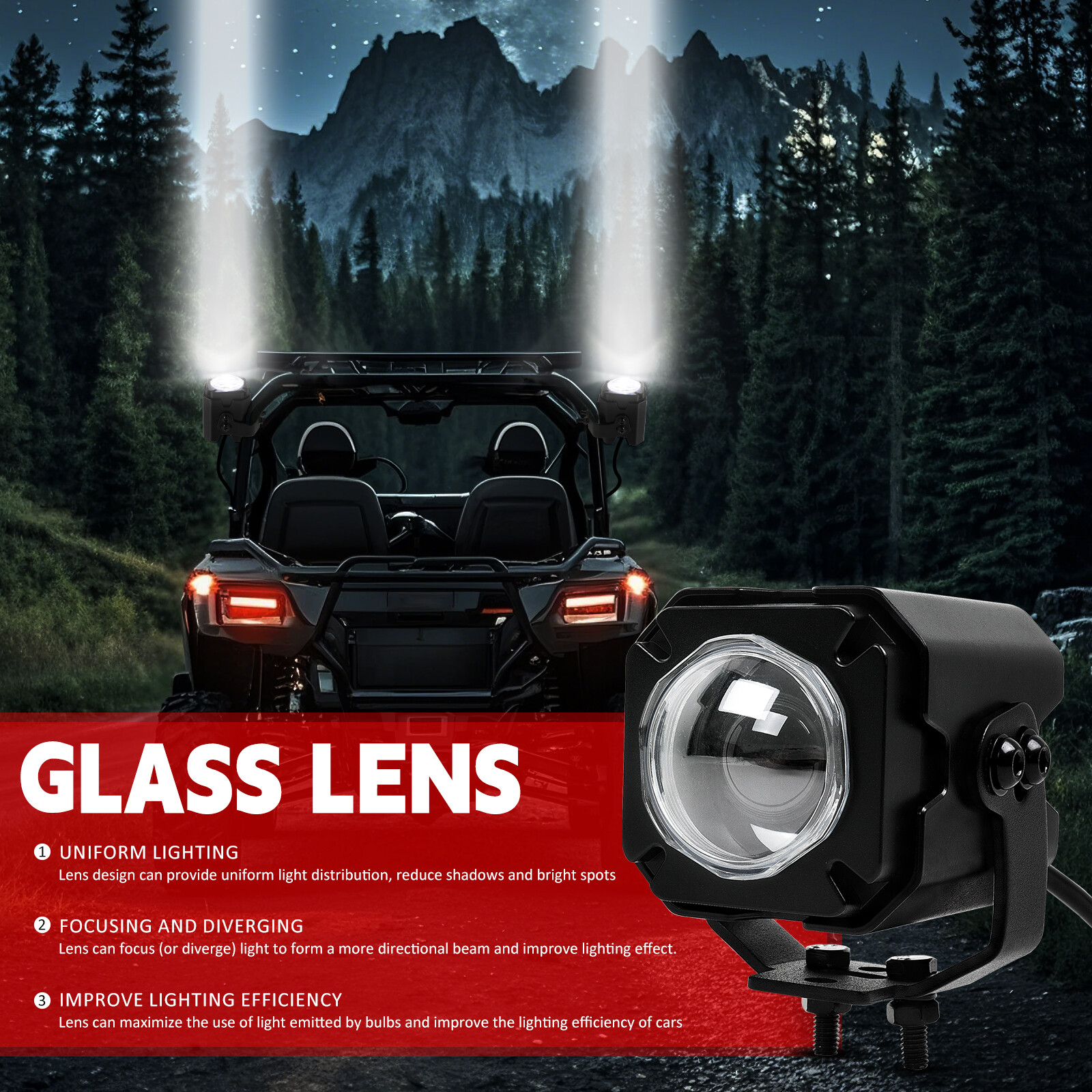 Laser RGB LED Whip Lights Whipless Antenna Remote For ATV UTV Can Am Polaris RZR