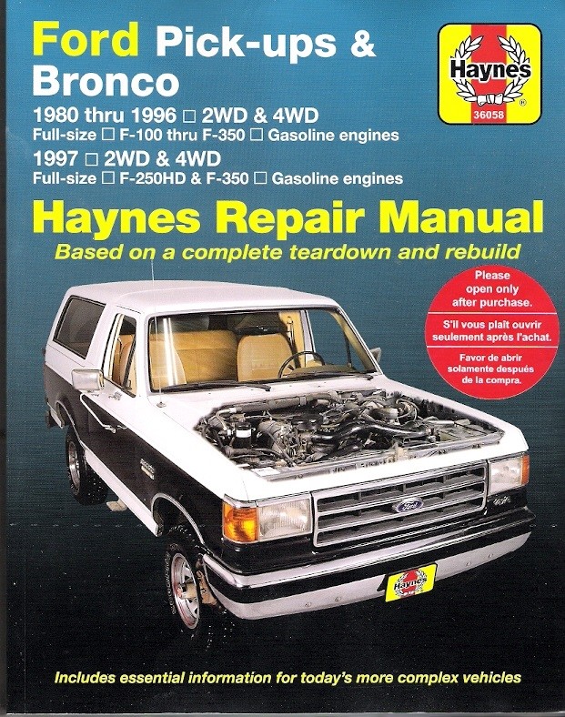 NEW PRINTED MANUAL 1980-1996 Ford F100 F150 F250 F350 Bronco Repair Service 107