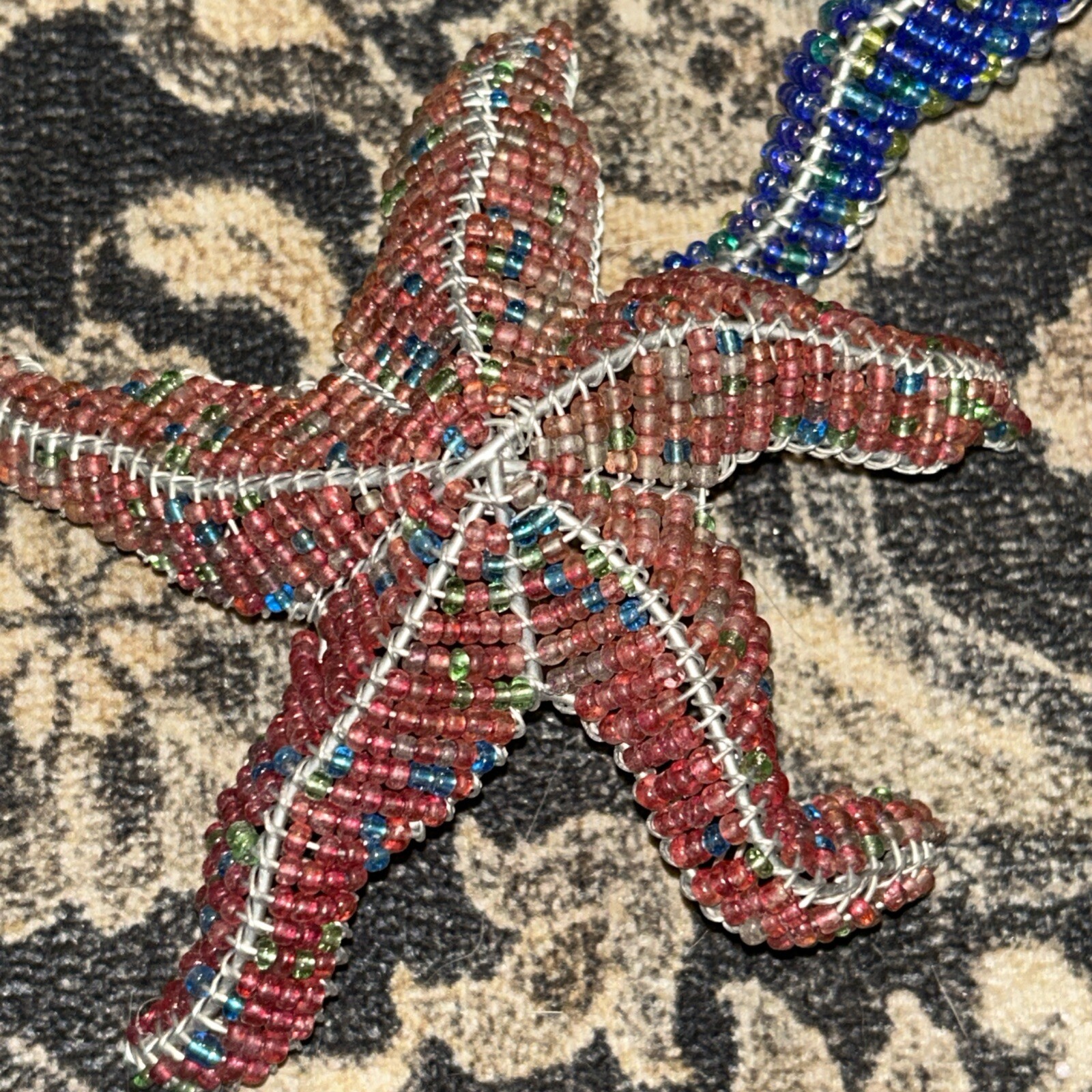 3 Vintage Grass Roots Beadworx - 5” Beaded Starfish-Excellent Condition