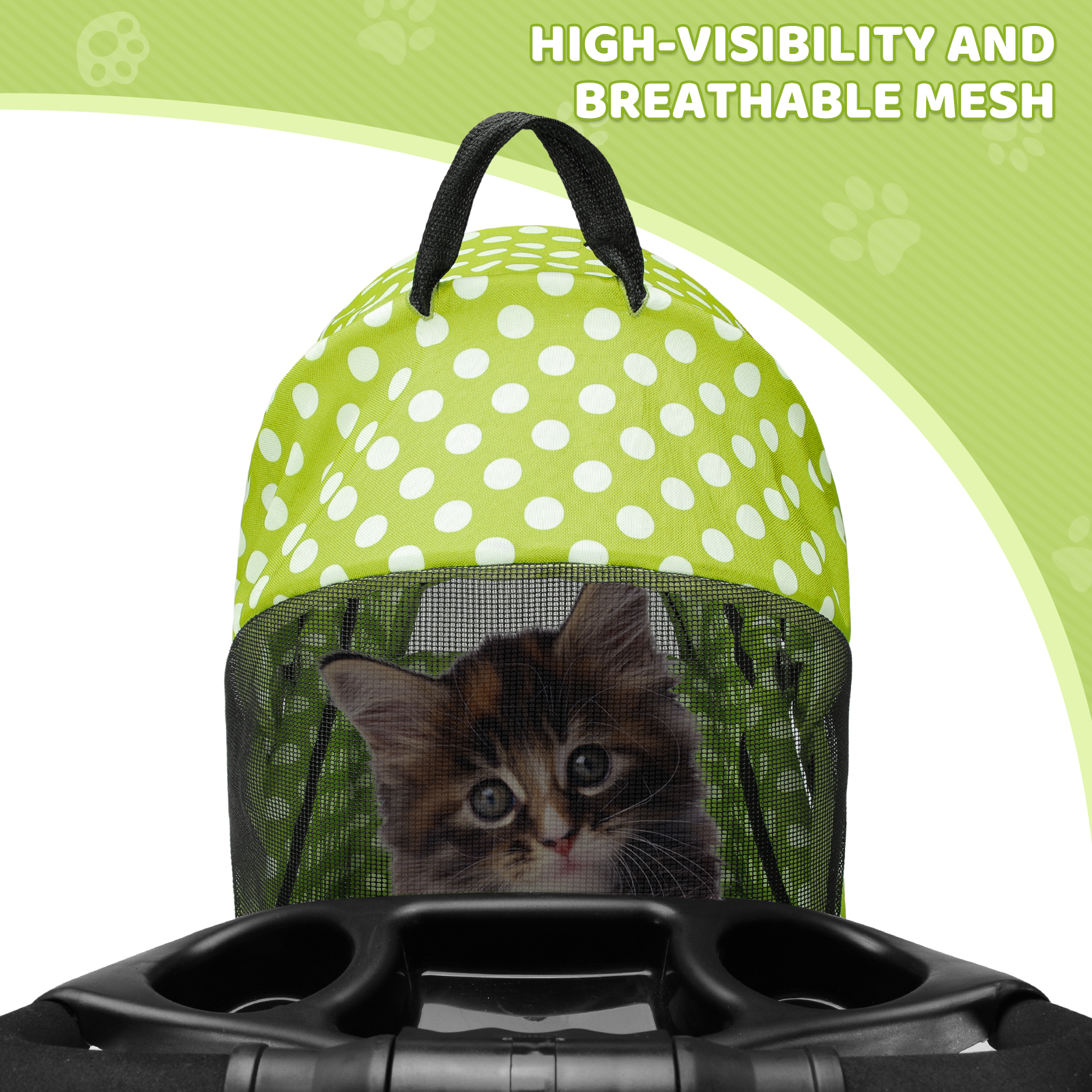 Foldable Pet Stroller Dog Stroller Removable Travel Carrier+Cup Holder 4 Wheels