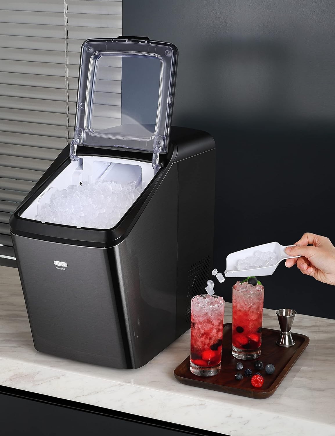 Gevi Countertop Nugget Ice Maker Machine 28lb/24 SelfCleaning Portable Ice Maker