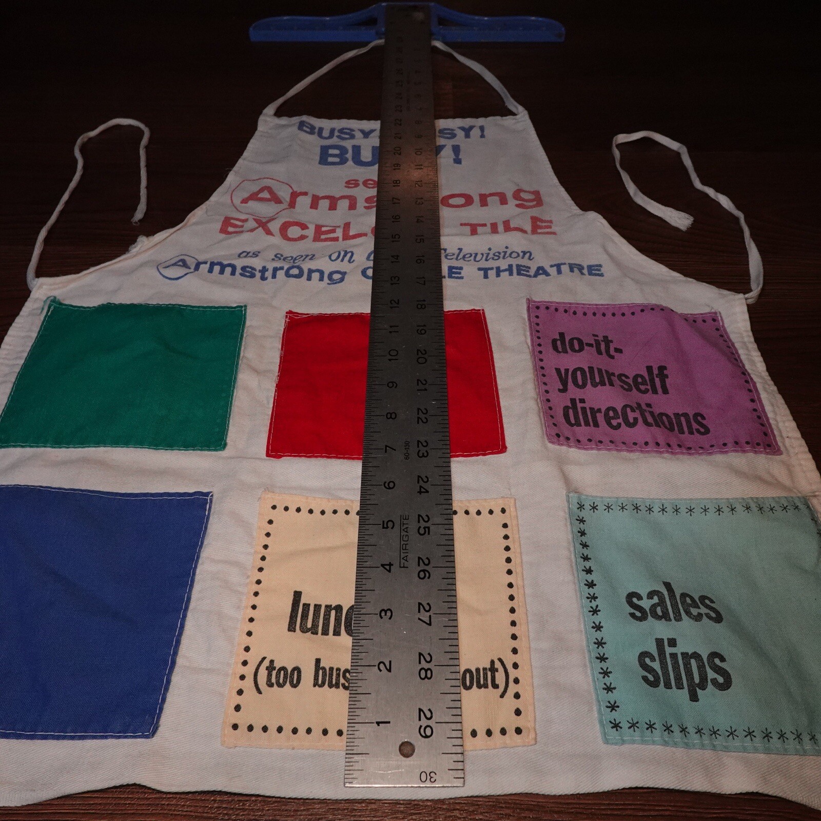 Vintage 50/60s Selvedge Salesman Apron Advertising Armstrong Excelon Tiles