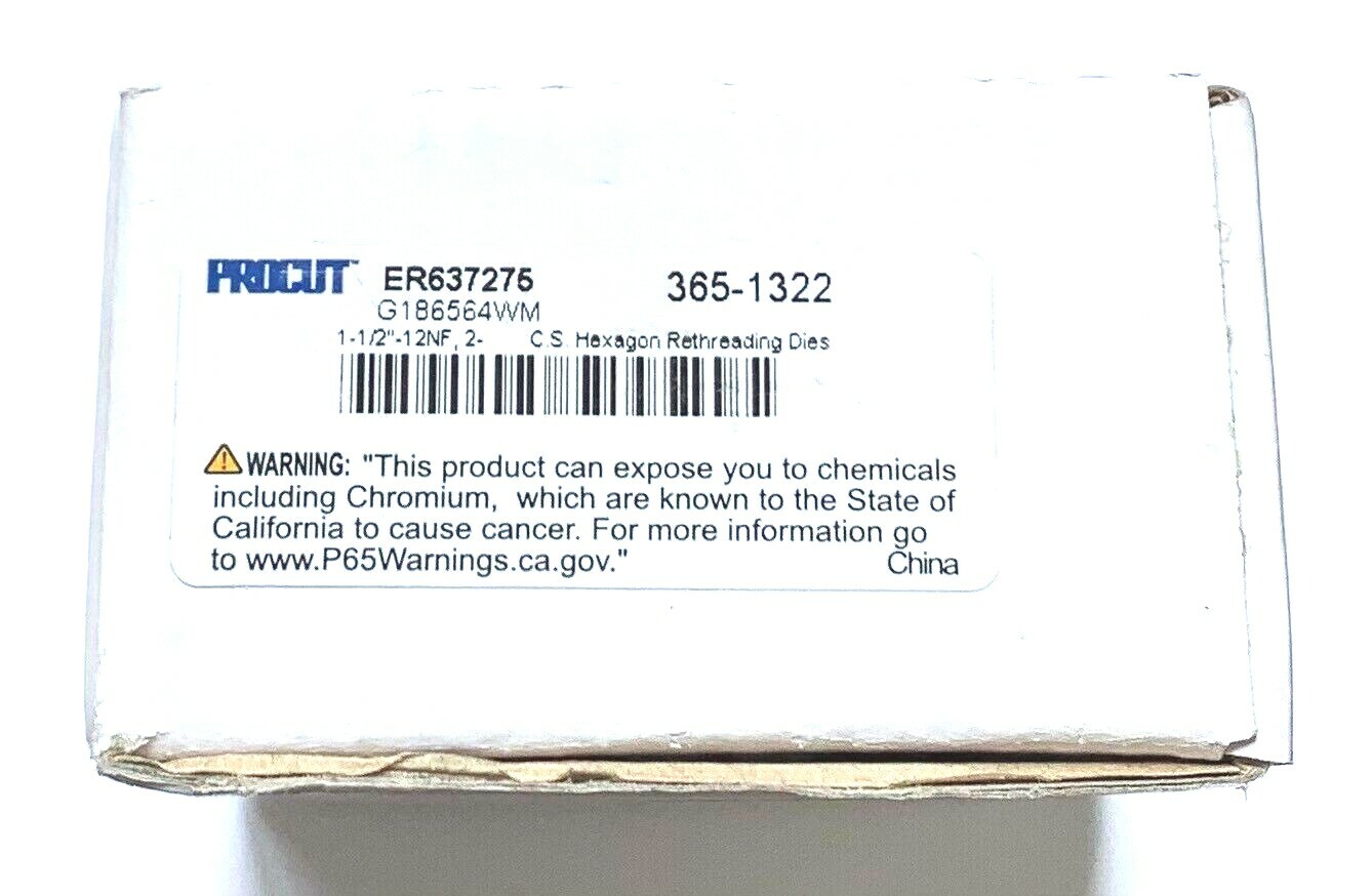 1-1/2-12 UNF CARBON STEEL HEX RETHREADING DIE - NEW!
