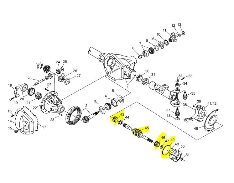 2016-2023 Ford F250 F350 4x4 Front Axle Shaft Seal And Greaseable U Joint Kit