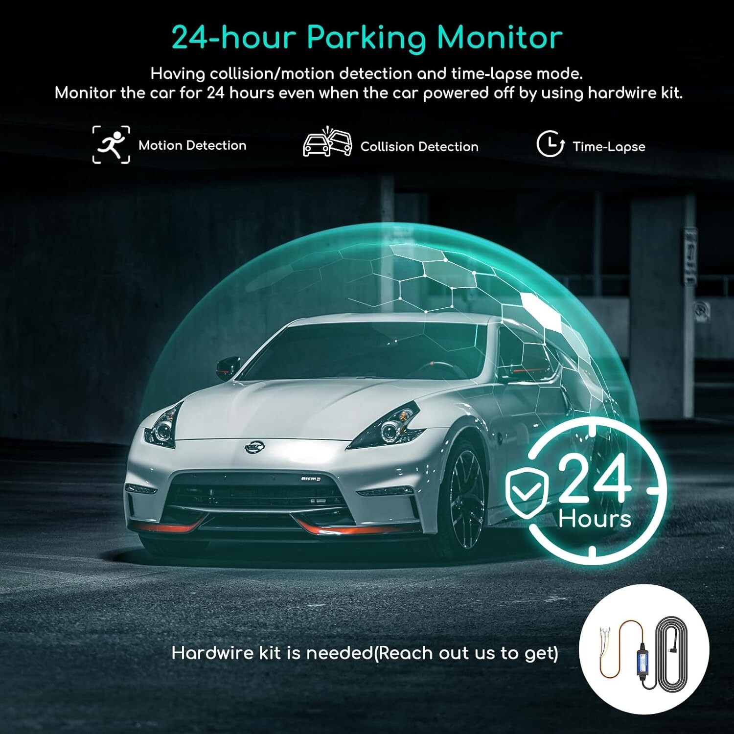 COOAU D30S 4K Dash Cam with GPS Wi-Fi, Front and Inside Dual 2.5K 1080P,G-Sensor