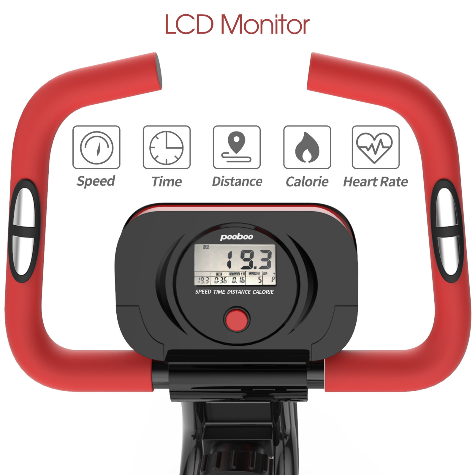 Pooboo Indoor Exercise Bike Stationary Cycling Bicycle Cardio Fitness Workout