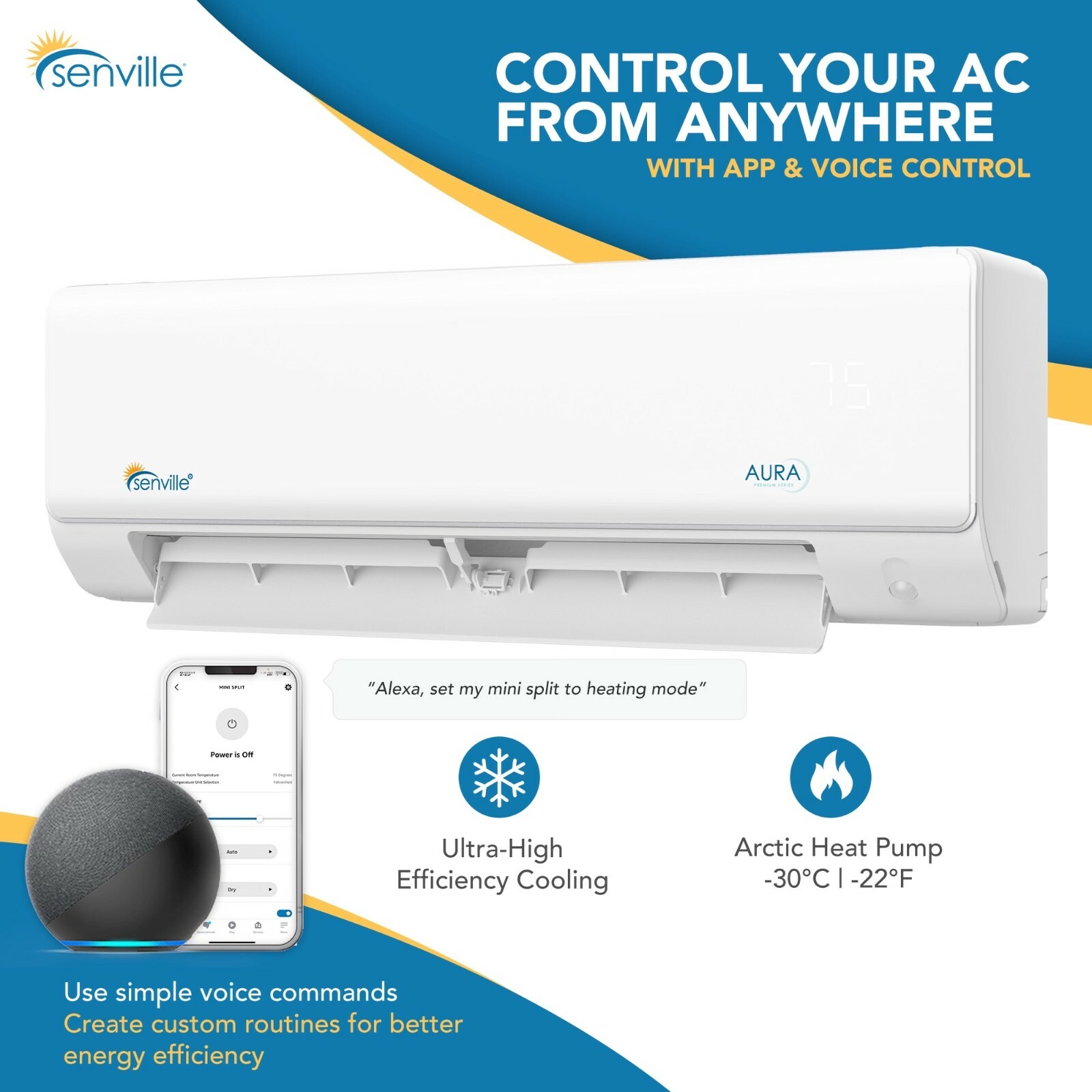 18000 BTU Ductless AC Mini Split Air Conditioner and Heat Pump
