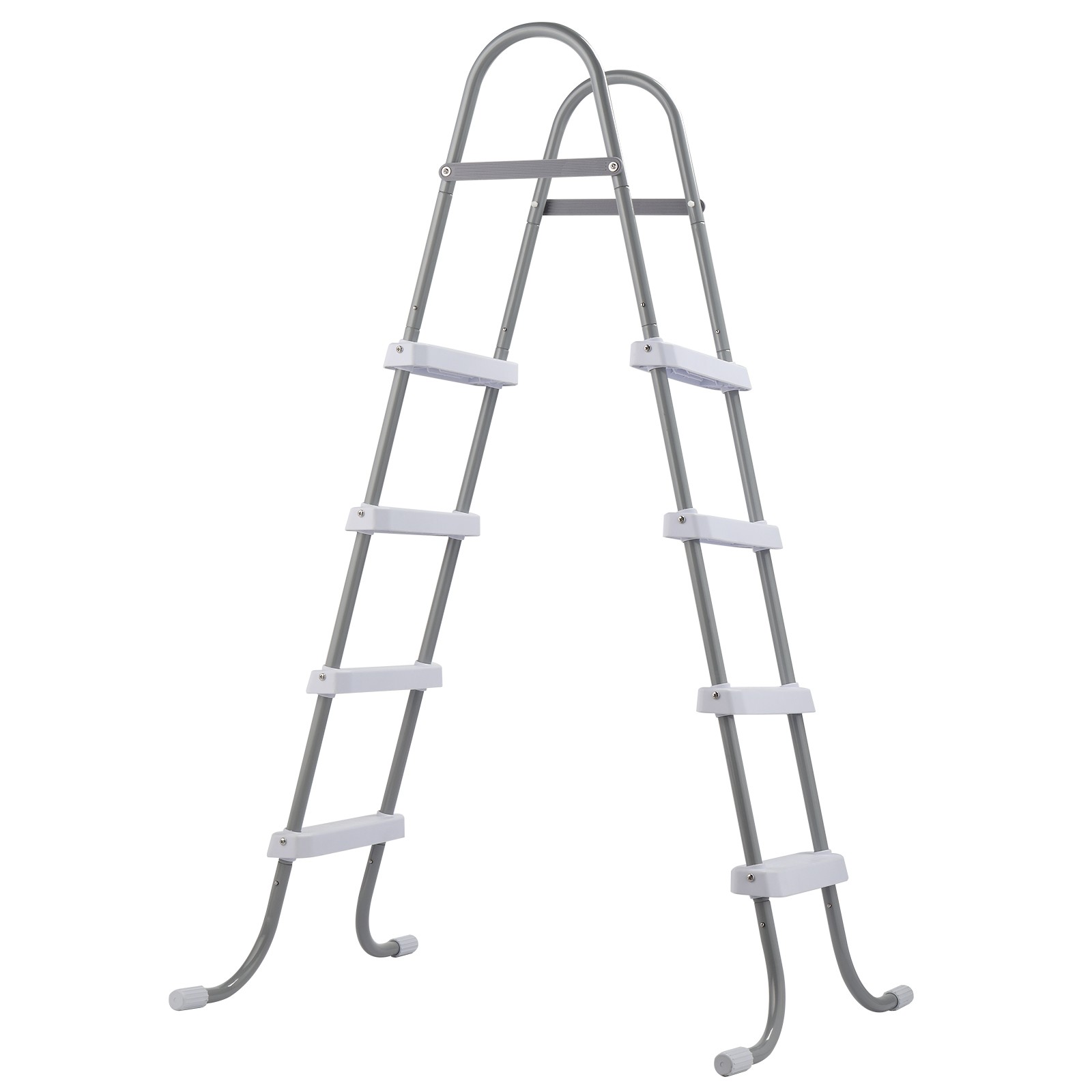 4-Step 52in Pool Ladder Iron Grey Frame + White Steps