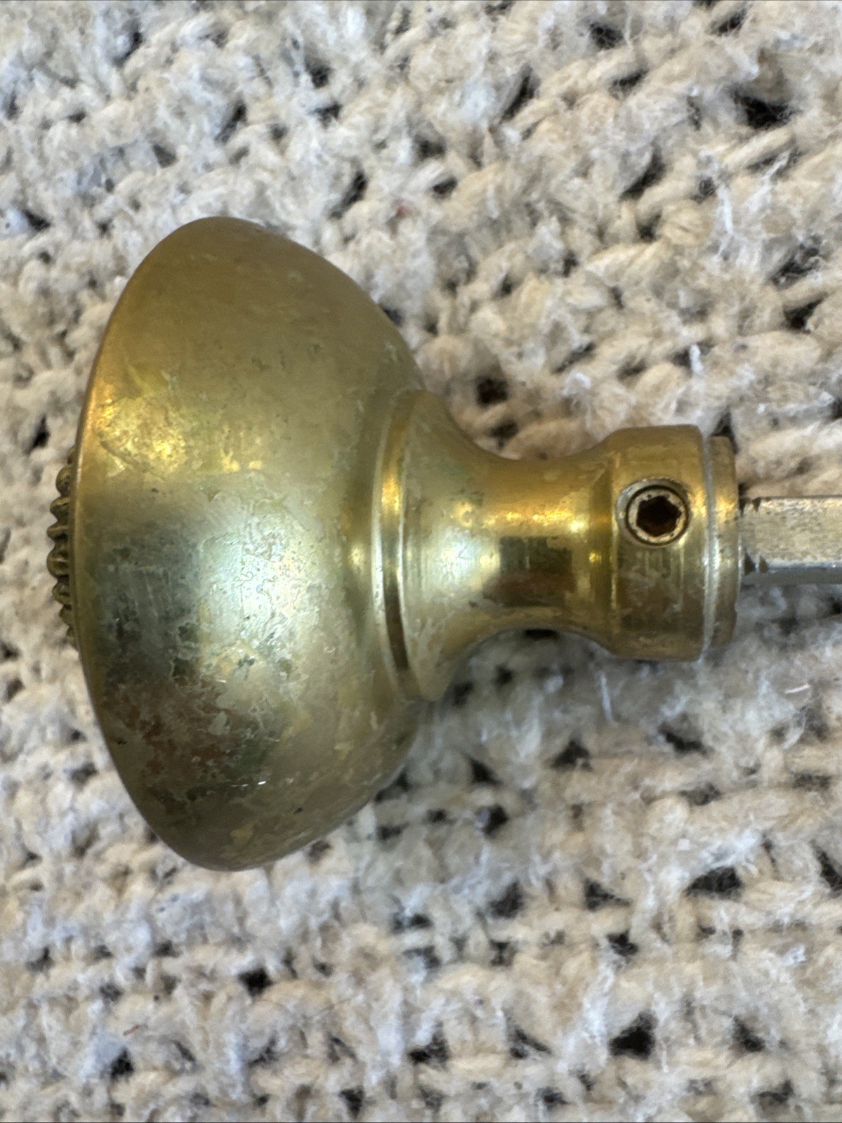 Vintage Ornate Solid Brass Door Knob, Portugal, Mid-Century, Floral Rosette