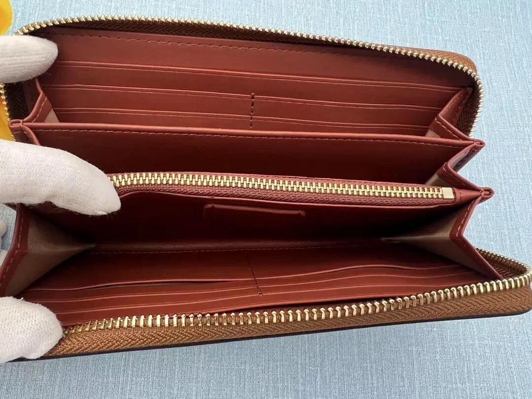 COACH x PEANUTS Long Zip around Wallet Snoopy Woodstock Khaki Signature New