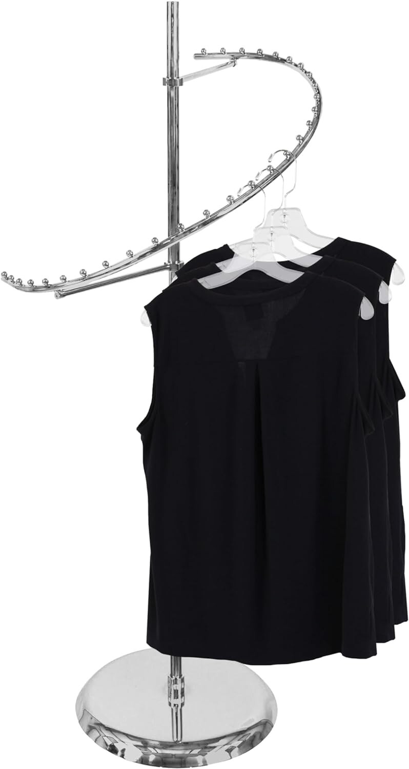 Spiral Clothing Rack Chrome 29 Ball Garment Retail Display Store Fixture 63" H